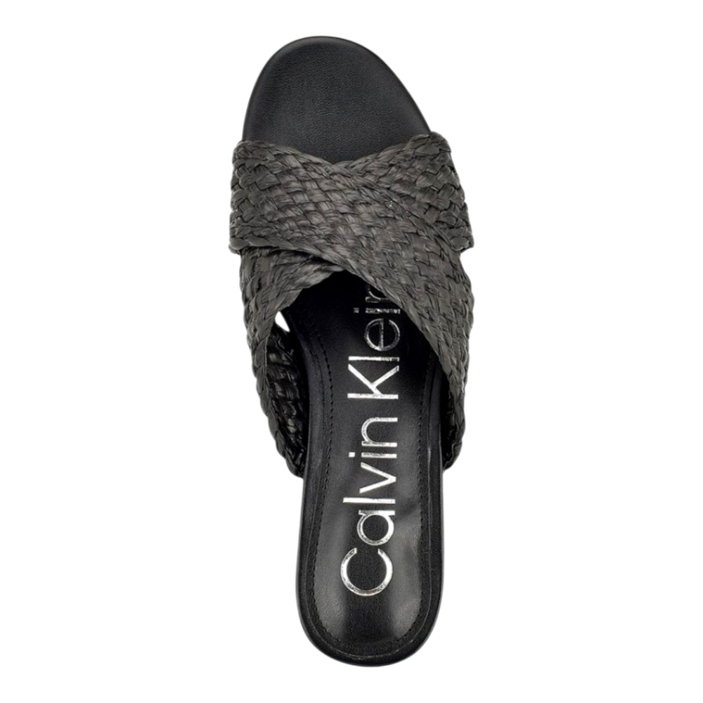 Calvin Klein June2 Woven Criss-cross slide sandals